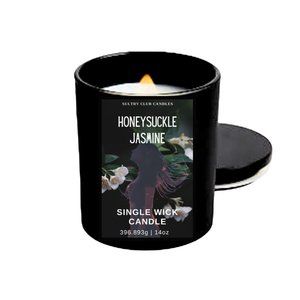 Honeysuckle Jasmine Black Matte Candle 14.5 Oz